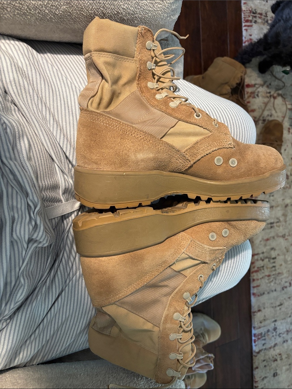 Vibram Tan Tactical Suede Combat Boots size 8.5 W